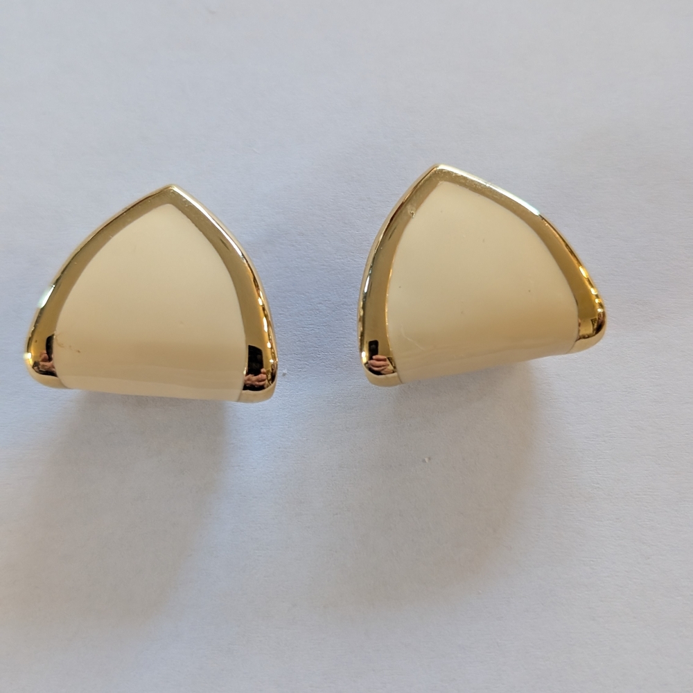 Vintage Cream/Gold-Tone Women's Earrings